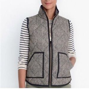 J Crew | Herringbone Puffer Down Vest Gray | Size XL